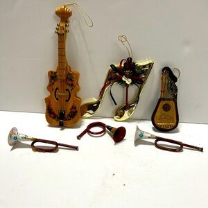 Christmas Ornament lot for music lovers! Vintage and newer ornaments. Preowned